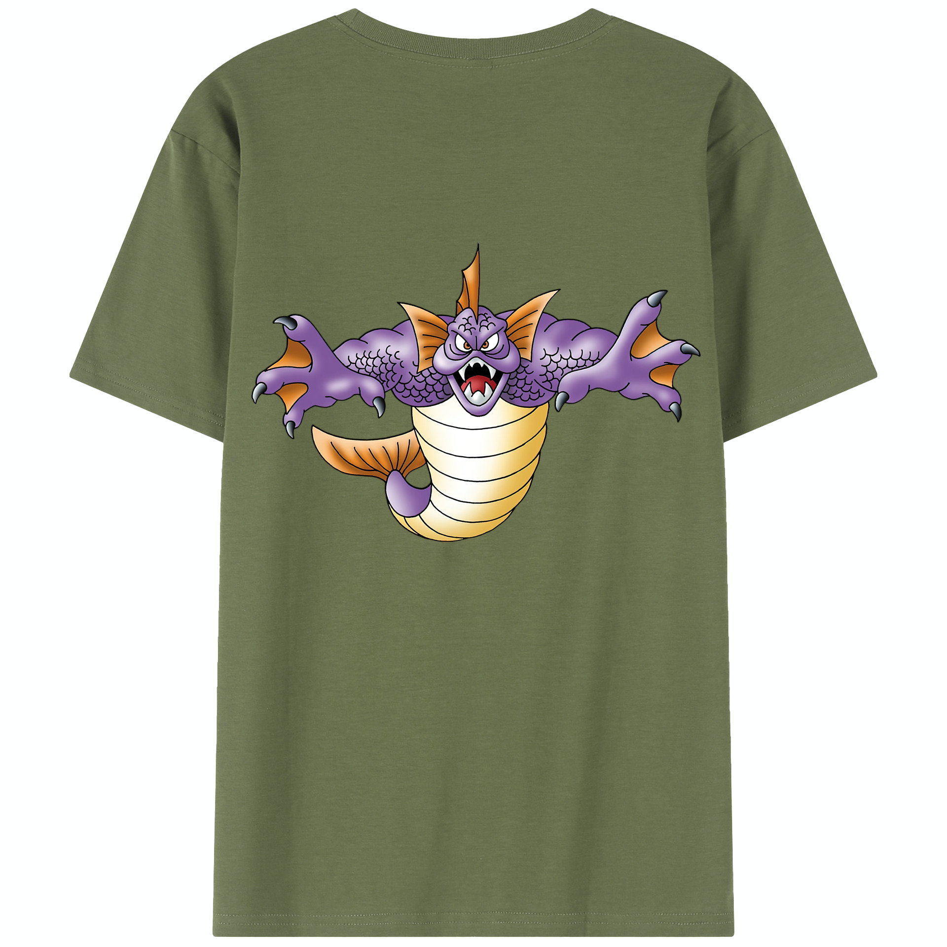 （画像用） ドラゴンクエスト Doragon Kuesuto Dragon Quest 綿100％半袖Tシャツ（背面プリント）